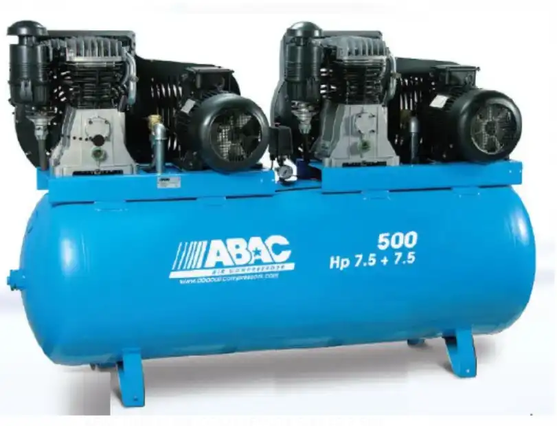 ABAC (ITALY) AIR COMPRESSOR 500LTR 7.5HP 3PHASE DOUBLE HEAD - image