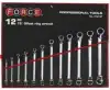 Force 12PC 75 DEG offset ring wrench set - image
